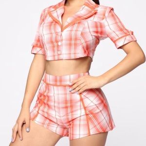 Fashionnova plaid 2 piece set